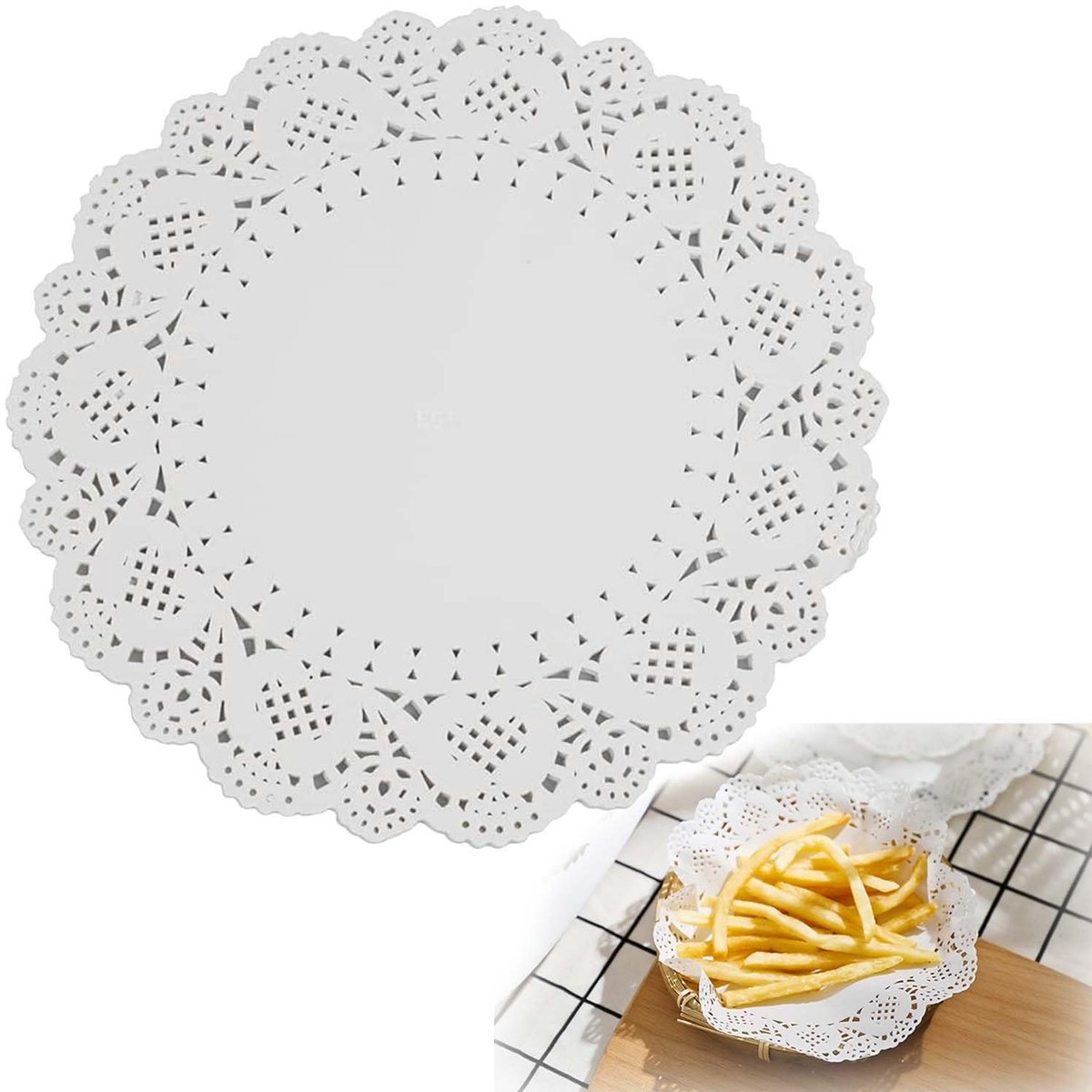 Dailygoods- Papieren Doilies 100 Stuks - Rond - Taartkarton - Taart