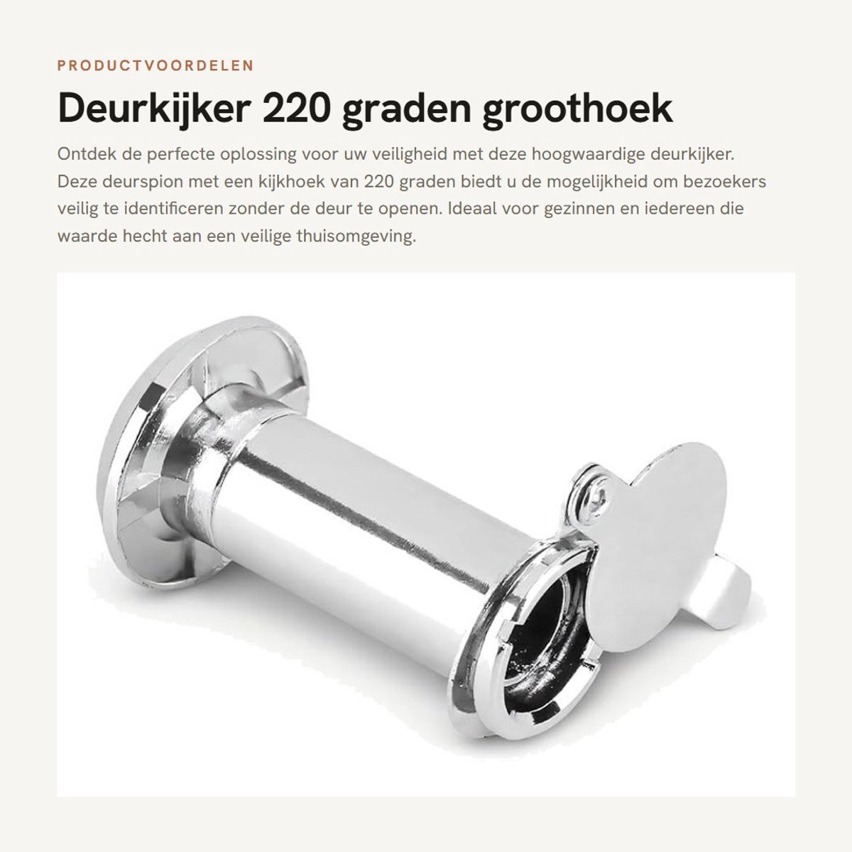 Dailygoods- Deurspion 220 Graden Groothoek - Deurspion Met Camera - Antidiefstal - Draadloos - Geschikt Voor Deurdikte 35-55 mm - Zinklegering - Deurkijker