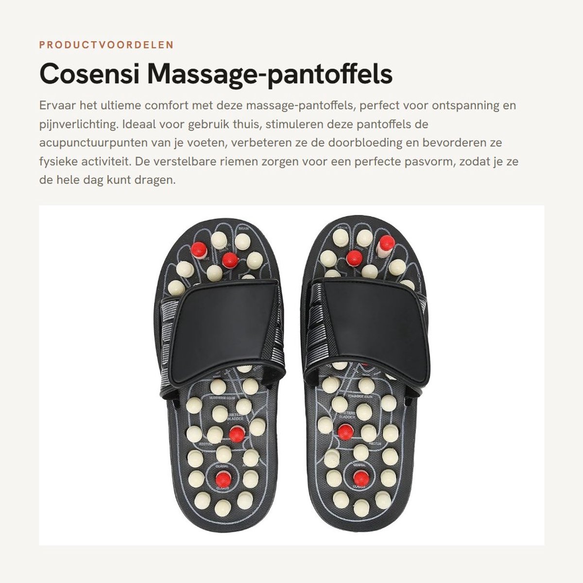 Dailygoods - Massage-pantoffels - Reflexzonemassage - Verstelbaar voor pijnverlichting - Maat 38-39 - Thuis en lichaamsverzorging - Voor dames