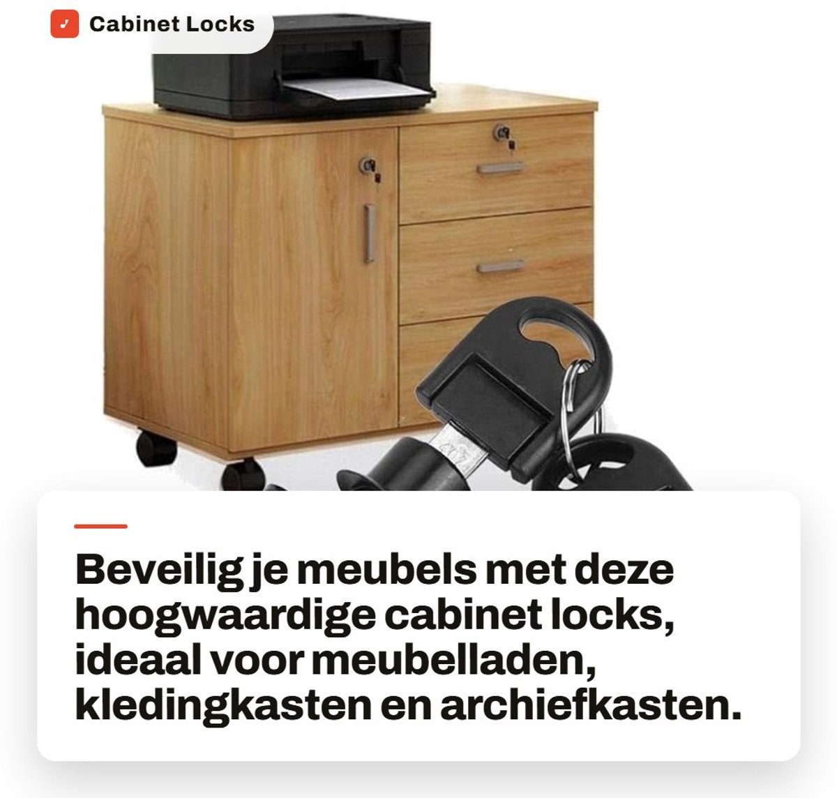 Dailygoods- Kastslot Vergrendelingsdozen - 2 Hoofdsleutels - Zinklegering - Corrosiebestendig - 16 mm Diameter - Eenvoudige Installatie - Meubelslot