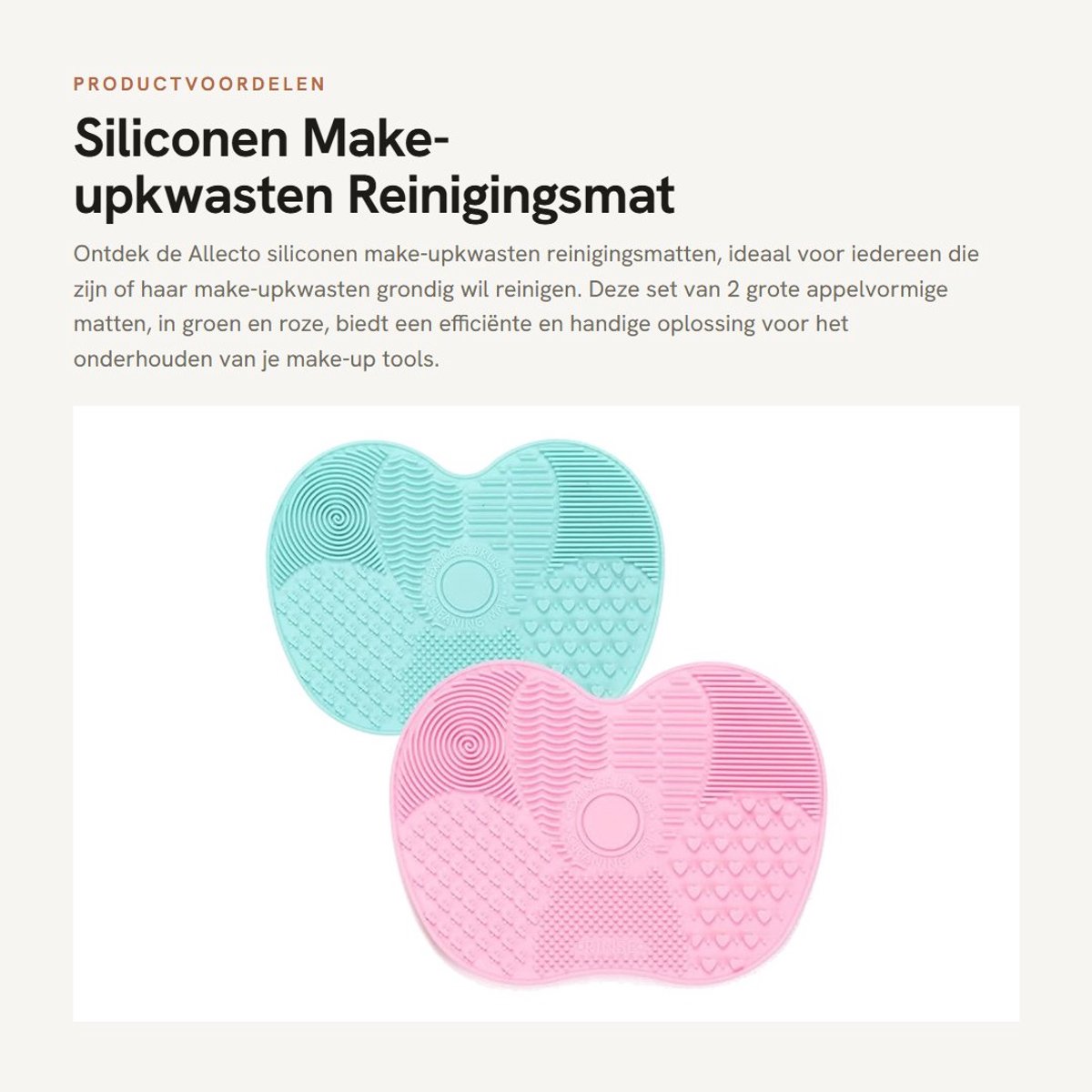 Dailygoods- Make-upkwasten Reinigingsmat Hoogwaardig - Siliconen Scrubber - Cosmetische Reinigingspad - Draagbaar Wasgereedschap - 2 Stuks - Appelvormige Matten - Make-up Reinigingsmat
