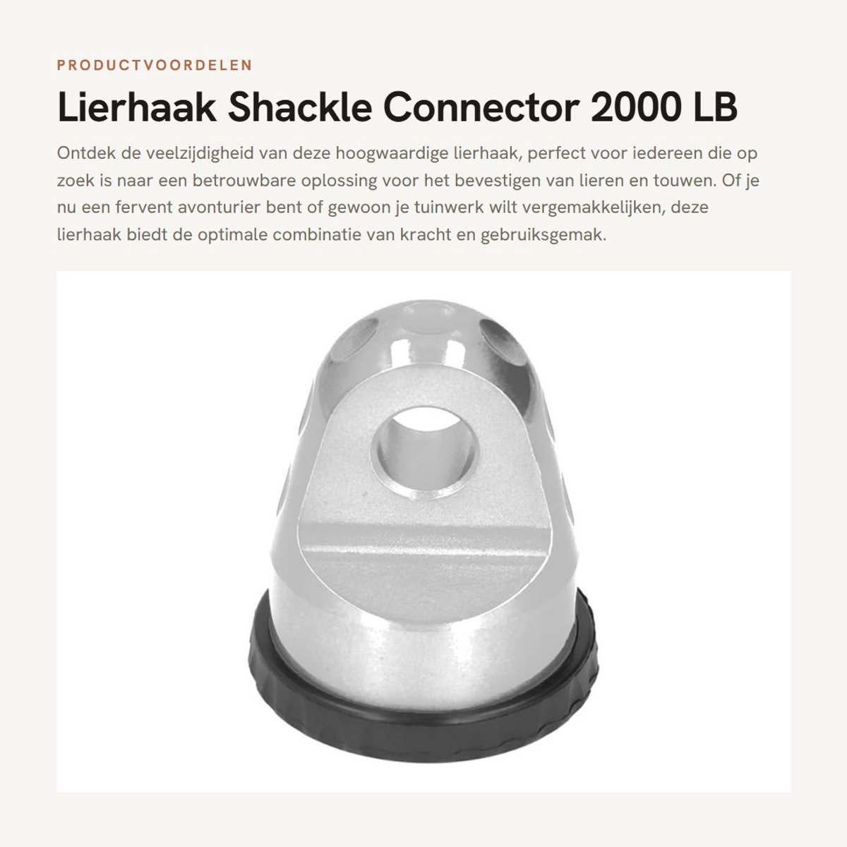 Dailygoods- Lierhaak 2000 LB Belasting - Aluminiumlegering - Rubberen Pad - Antislip - Zwart/Rood/Zilver/Blauw - Hoogwaardige Duurzaamheid - Lierbeugel