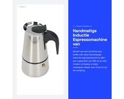 Dailygoods- Espressomachine handmatig - Roestvrij staal - Inductie