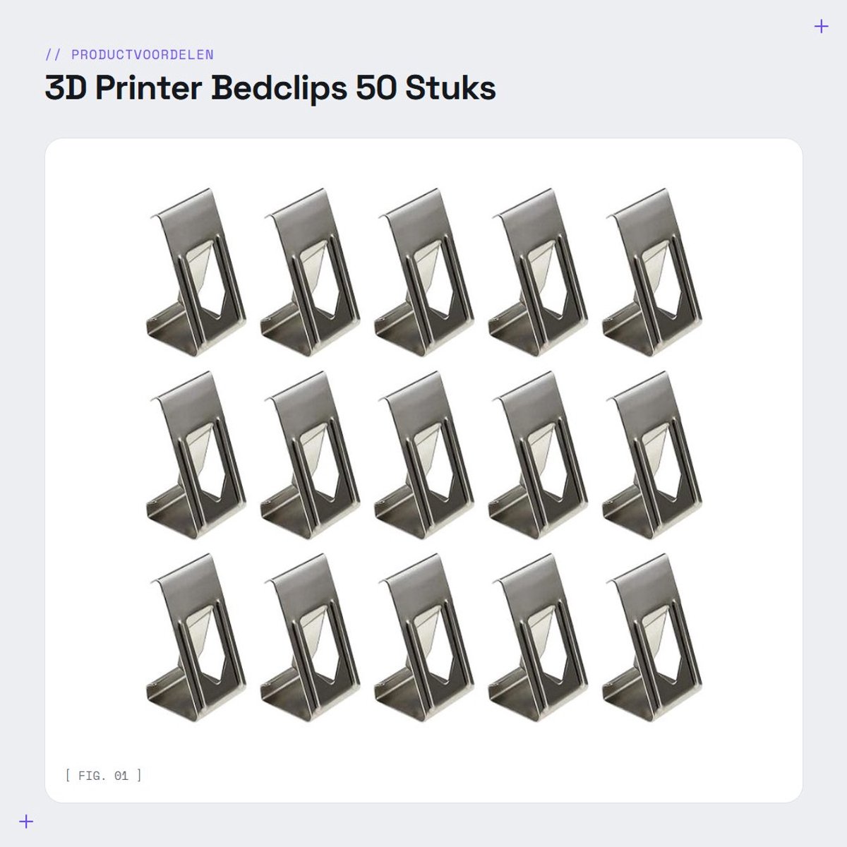 Dailygoods- Glasplaat Clips 50 Stuks - Bedclips - 3D-Printer - Metaal - Zilver - Eenvoudig te installeren