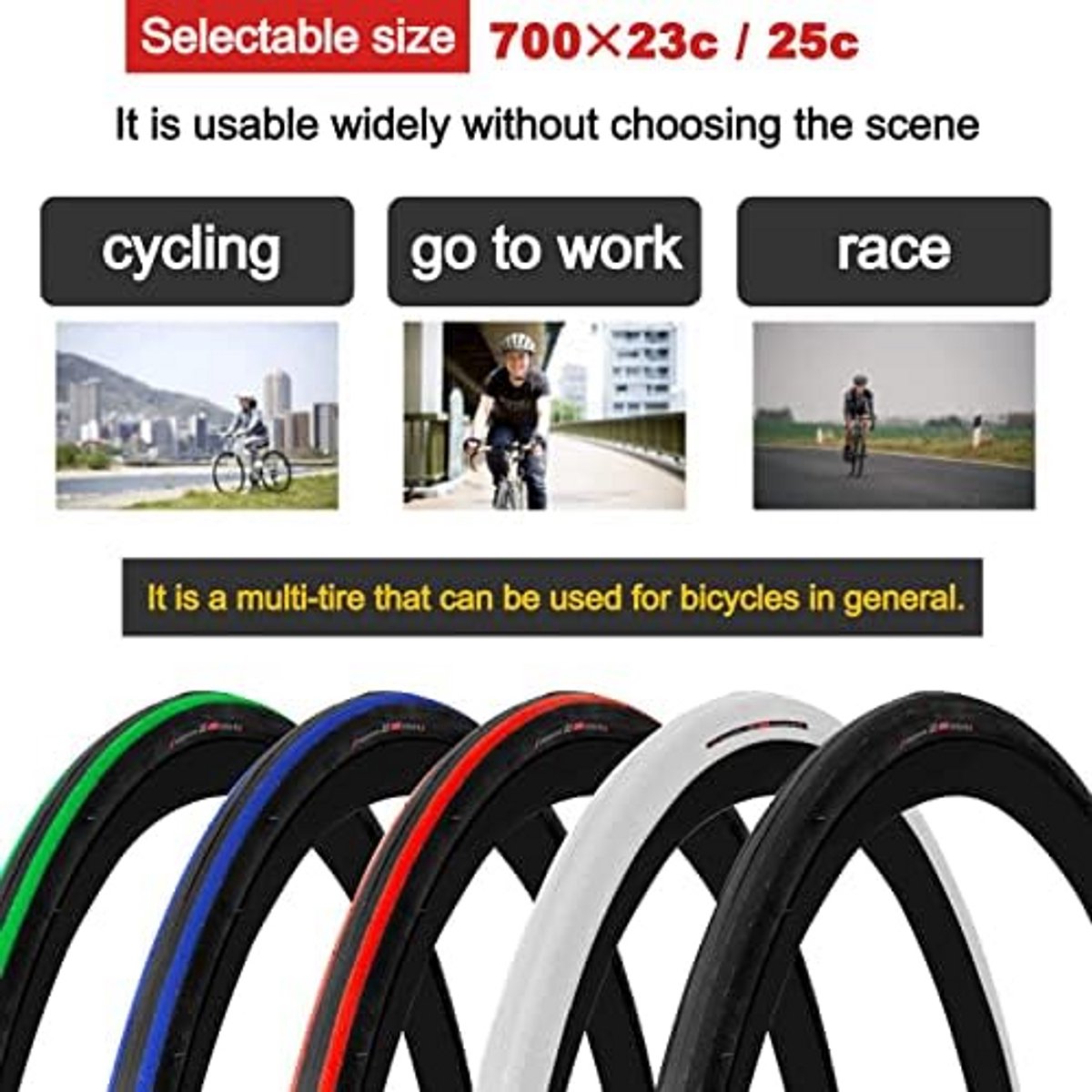 Racefiets Band - Fietsband Slick - Sportief Fietsen - Hoge Kwaliteit Rubber - 700x25c - Zwart