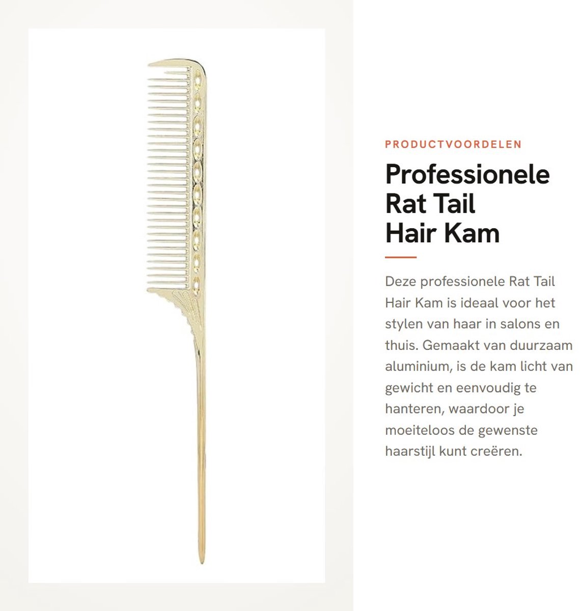Dailygoods- Haarkam Professionele Salon Kappers - Aluminium Styling Kam - Draagbare Styling Tools - Haarkam Heren - Haarkam Mannen - Lichtgewicht Ontwerp - Stylingkam