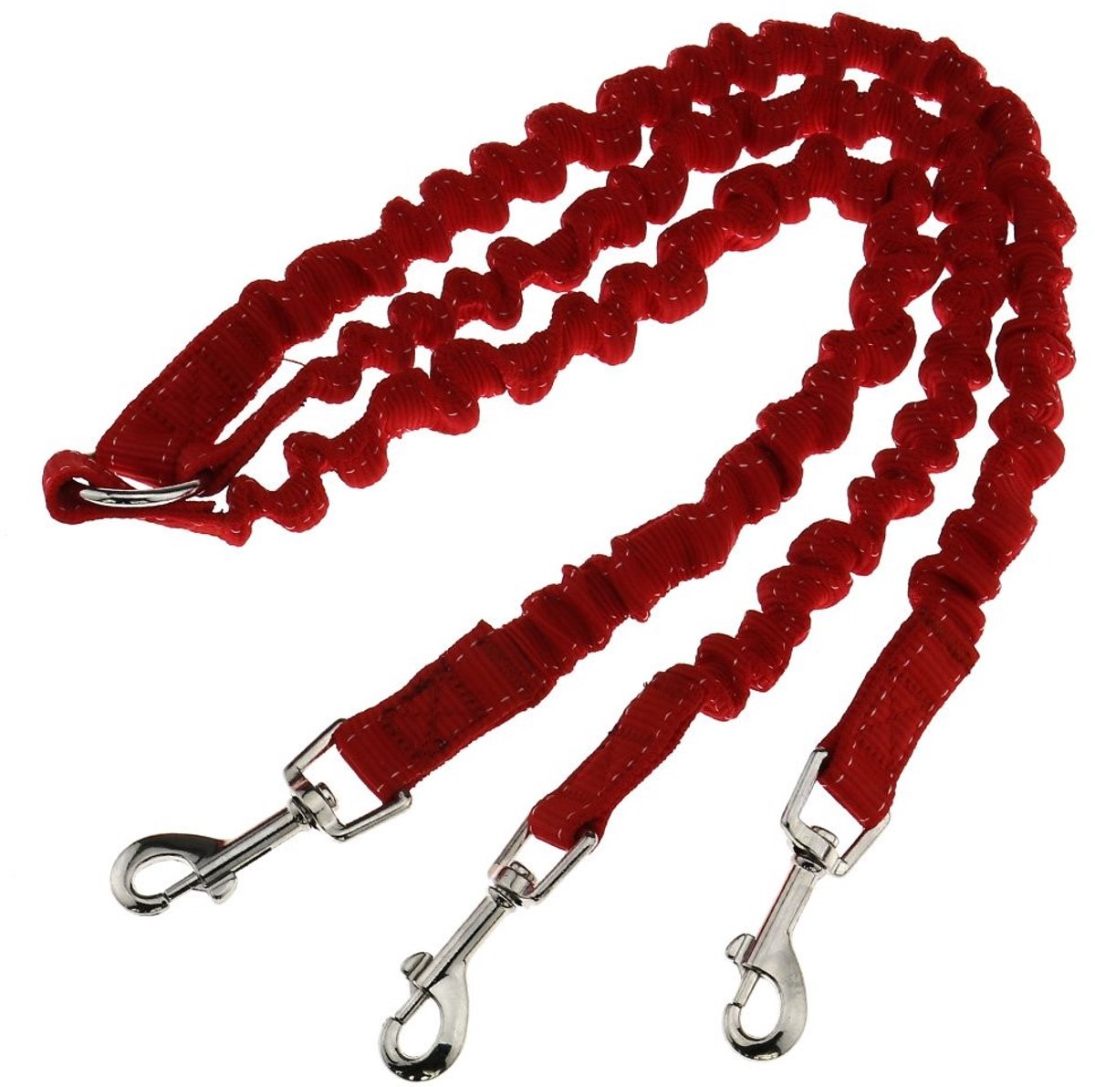 Dailygoods- Hondensnoer 3-Weg - Elastisch Bungee - 90 centimeter - Zacht/Duurzaam Nylon - Knoopvrij Ontwerp - Handgreep met Voering - Hondenriem