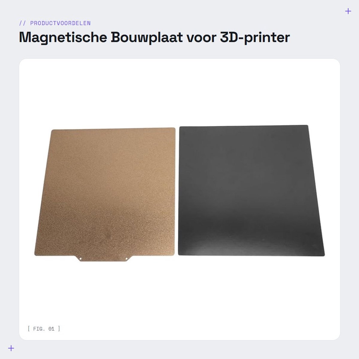 Dailygoods- Bouwplaat Magnetisch 255x245mm - PEI-Verenstaal - Dubbelzijdig - Slijtvast - Eenvoudige Verwijdering - Ideale Temperatuur 80-85 °C - Printbed