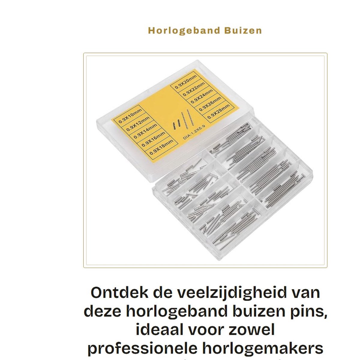 Dailygoods- Horlogeband Professionele Accessoires - Horlogeband Inkorter - Buizenpinnen 10-28mm - Stalen Materiaal - Zilveren Kleur - 24 Stuks - Horlogeaccessoires