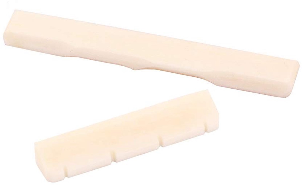 Dailygoods- Zadelmoer Vervanging - Bot Zadel - Gitaar/Ukulele - Pre Cut String Slots - Hoge Kwaliteit Geluid - Afmetingen Moer 3,5 x 0,5 x 0,65 cm - Ukelele Moer