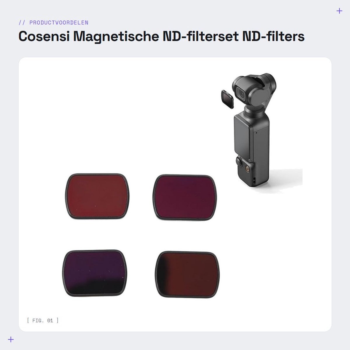 Dailygoods - Magnetische ND-filterset - ND-filters - Superieure beeldkwaliteit - 4-pack - Creatieve workflow - Actiecamera-accessoires - Geschikt voor...