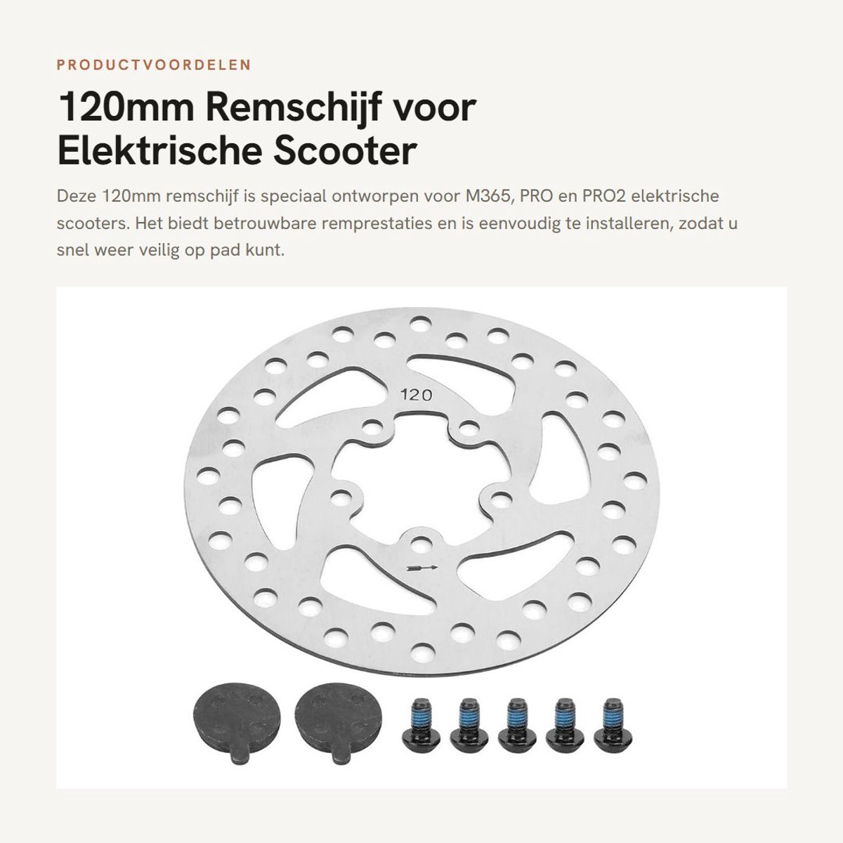Dailygoods - 120mm Remschijf voor Elektrische Scooter
