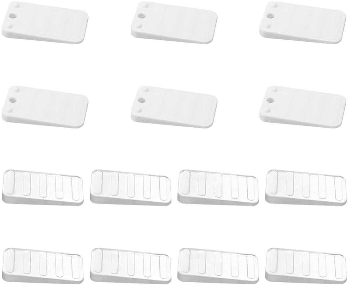 Dailygoods- Nivelleerblokken 14 Stuks - Flexibele/Verstelbare Wiggen - Meubelnivellering - Transparant/Wit - Hoogwaardig ABS - 3cm x 5cm x 0.5cm - Meubelnivelleerders