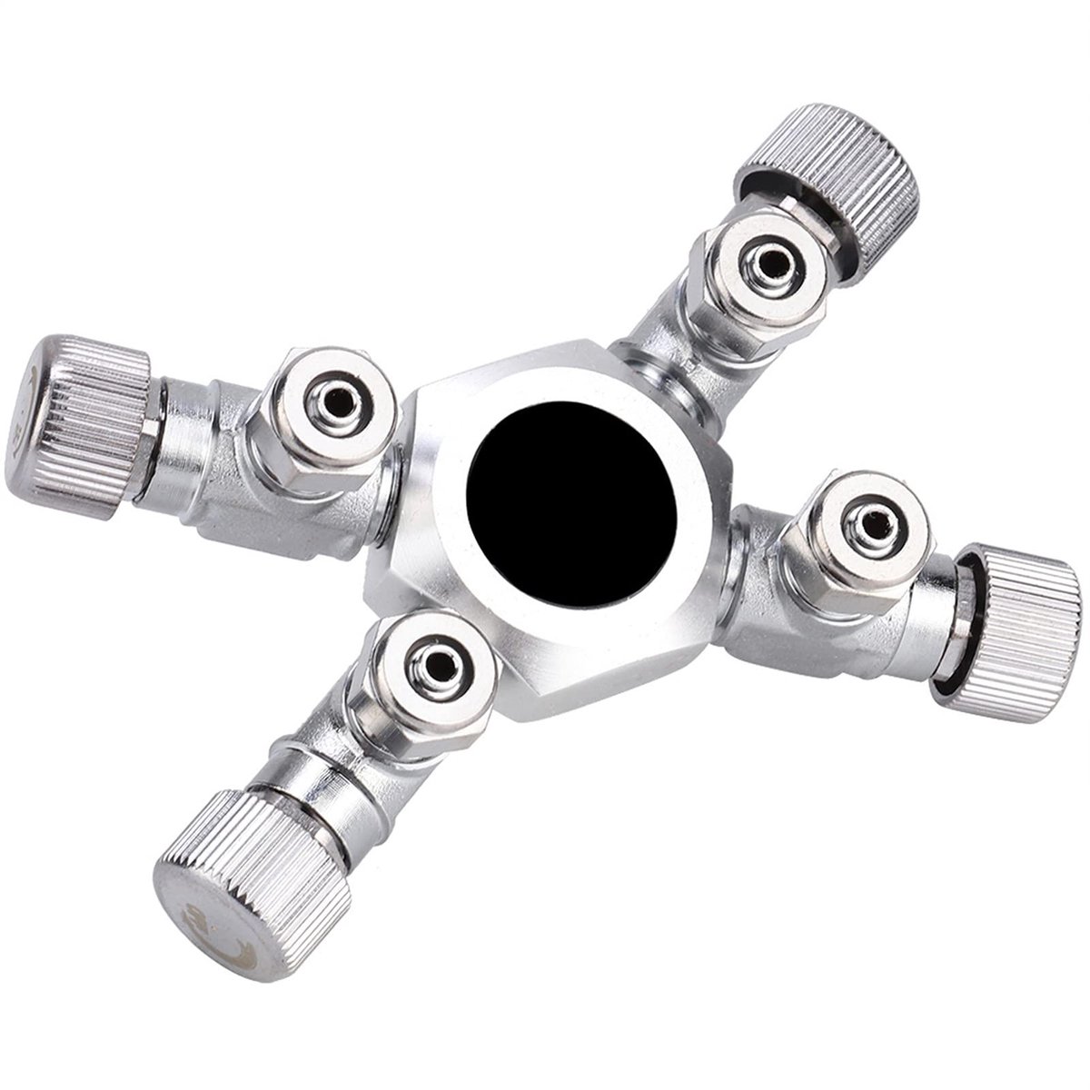 Dailygoods- CO2 Splitter Aluminium - Regulator - 4-weg - Antislip - Lichtgewicht - Duurzaam met rubberen pakking - CO2 Verdeler
