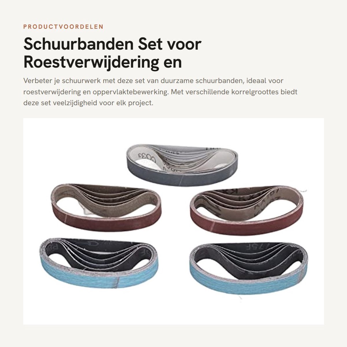 Dailygoods- Schuurbanden Duurzaam - Schuurbanden Set - Korrel 80/120/240/400/800/1000 - Platte Naad - Slijtvast - Voor Roestverwijdering - Schuurpapier