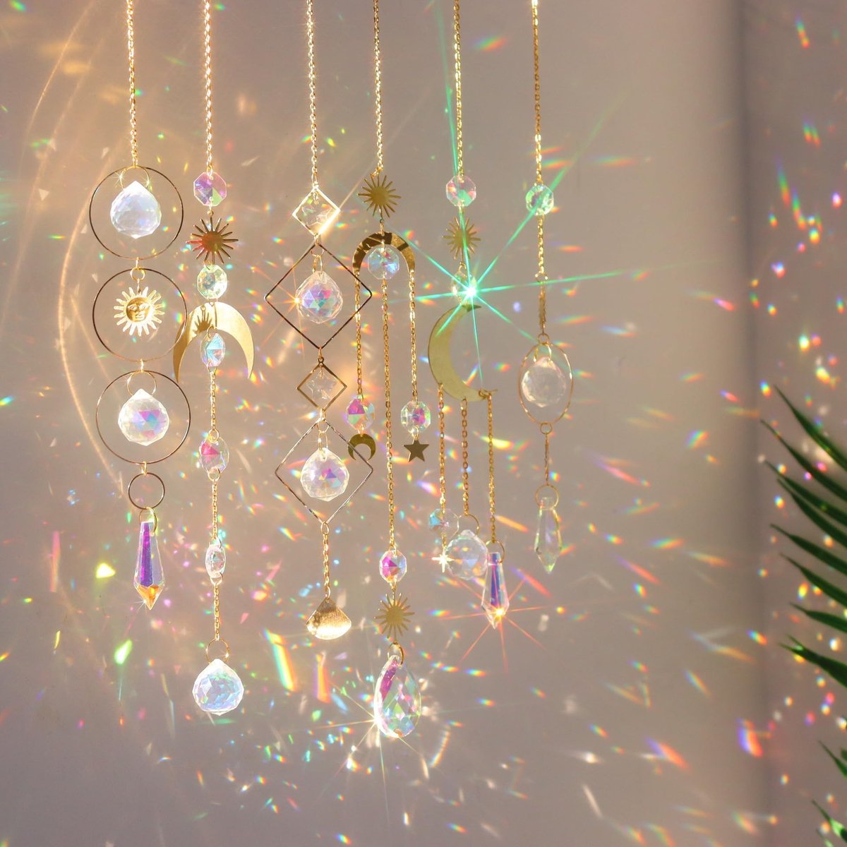 Dailygoods- Zonnevanger Set van 6 Stuks - Hangende Kristallen - Decoratie Ramen - Regenboogeffect - Ornamenten - Creëer Sfeervolle Lichtbreking