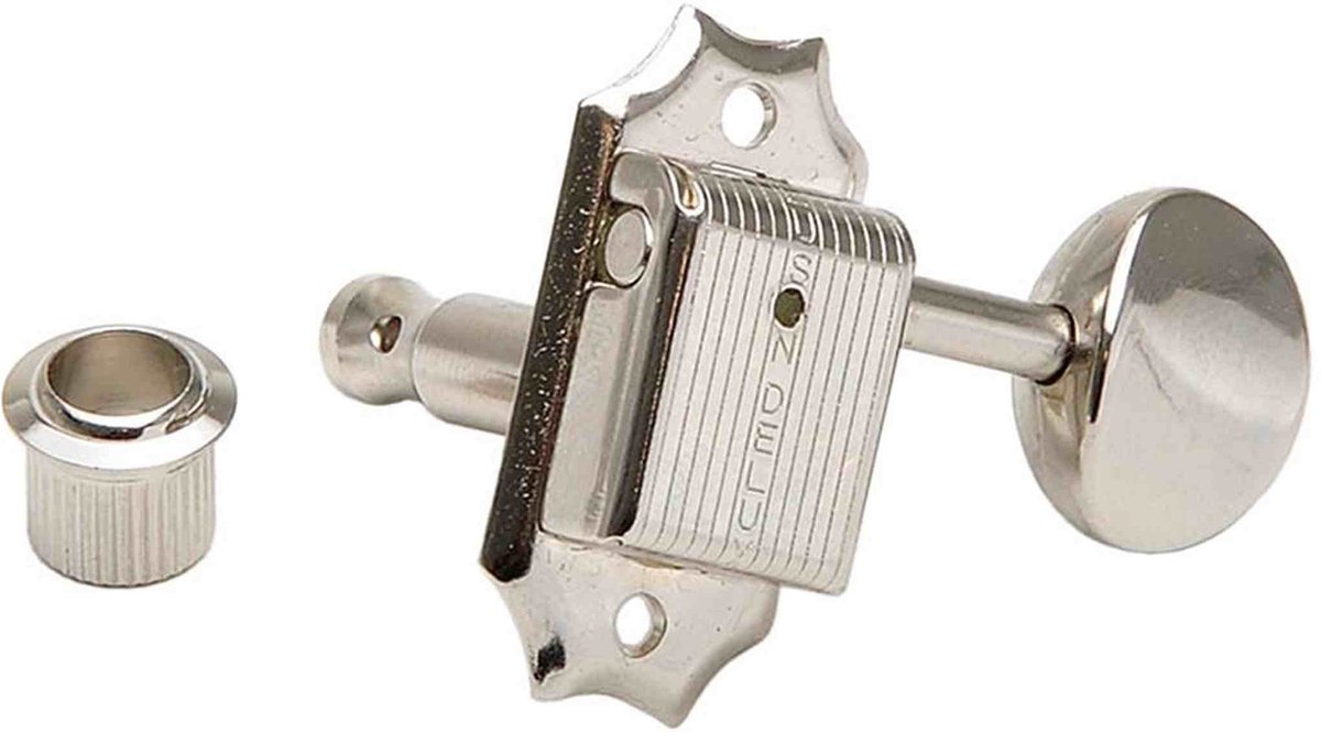 Kluson M3JGN Stemmechanieken voor gitaar Single Line, 3x links + 3x rechts met ovale knoppen, nikkel