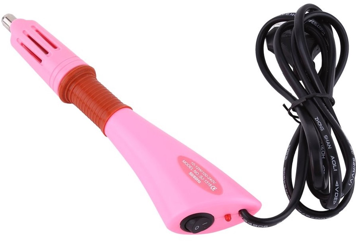 Dailygoods- Applicatorstang zonder lijm - Applicatorstang met 7 tips - Snelle stijging naar Hotfix - 110-240 V - EU-stekker - Roze - Strijkijzer