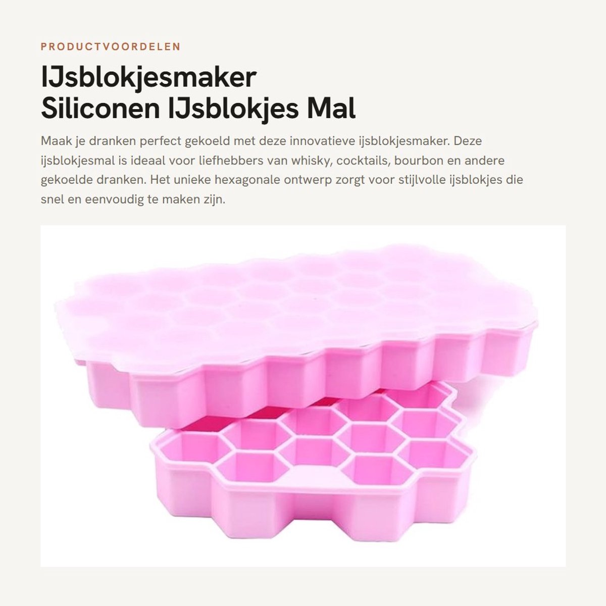 Dailygoods- IJsklontjesmal 74 Cavity - 2 Stuks - Siliconen - Met Deksel - Makkelijk Vrijlaten - BPA-vrij - Veilig en Kwaliteitsverzekerd - Ijsbakje
