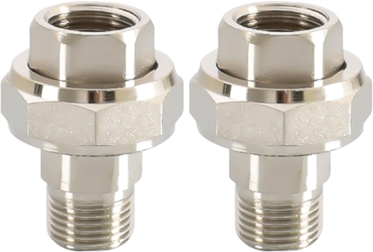 Dailygoods- Schroefdraadfitting 1/2 inch - 2 Stuks - Messing - Corrosiebestendig - Duurzaam - Hoge kwaliteit - Nauwkeurige schroefdraad - Fitting