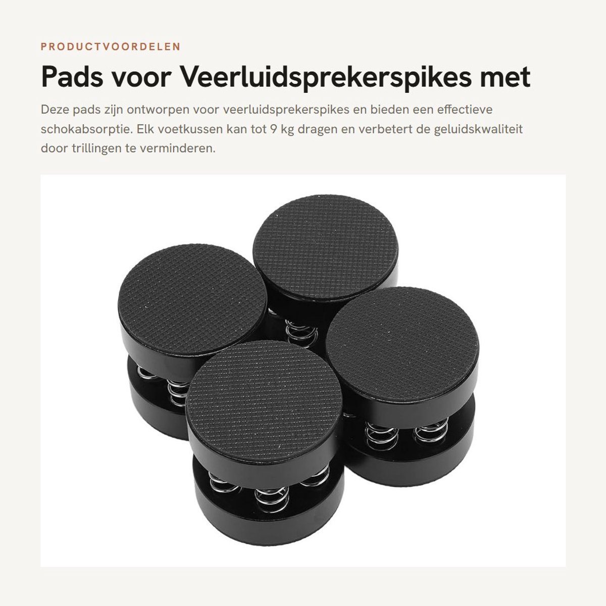Dailygoods - Pads voor Veerluidsprekerspikes met Schokabsorptie