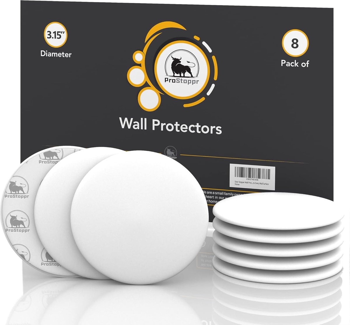 Siliconen Deurstoppers 8 cm - Set van 8 - Sterke Ruglijm - Schokabsorberend - Beschermt Tegen Muurschade - Wit