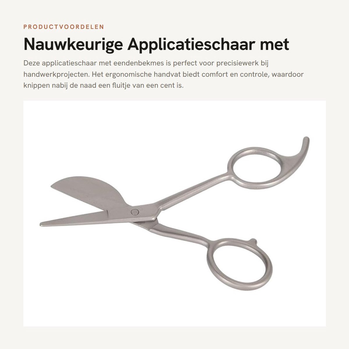 Dailygoods- Applicatieschaar Eendenbekmes - Ergonomisch Handvat - Roestvrij Staal - Comfortabel Gebruik - Tapijt Schaar - Nauwkeurig Knippen - Tapijtschaar