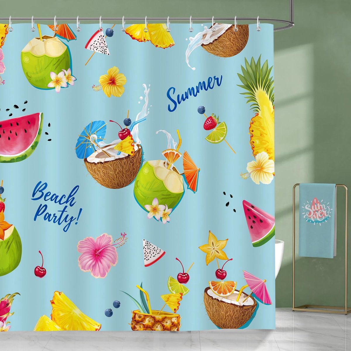Dailygoods- Douchegordijn 180x180 cm - Waterafstotend - Antischimmel - Polyester - Lichtgewicht - Privacy behoudend - Machinewasbaar - Badgordijn