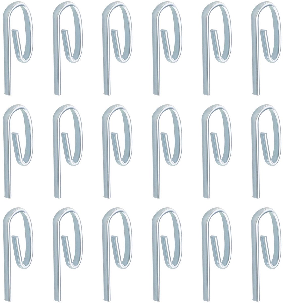 Dailygoods- Gordijnhaken 100 stuks - Sterke Metalen Haken - 25 x 10 mm - Antioxiderend - Geschikt voor Potloodvouwgordijnen - Eenvoudig te Bevestigen