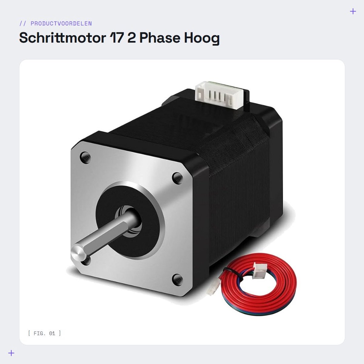 Dailygoods- Schrittmotor NEMA 17 - 42x60 mm - 1.7A - 2 Fasen - 4 Draad - 1.8 ° - 1 Meter Kabel - Hoog koppel - Stapelmotor