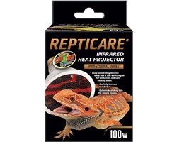 Infrarood Warmteprojector - Warmtelamp Reptiel - Terrarium Klimaat - Infrarood A B golven - 100 Watt - Zwart