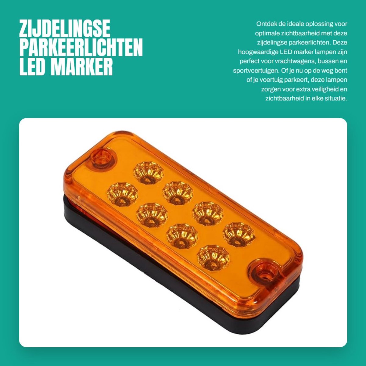 Dailygoods - Zijdelingse Parkeerlichten - LED Marker Lampen - Veiligheid en zichtbaarheid - Geel - Voor Vrachtwagens en Bussen - 6 Stuks - Multifuncti...