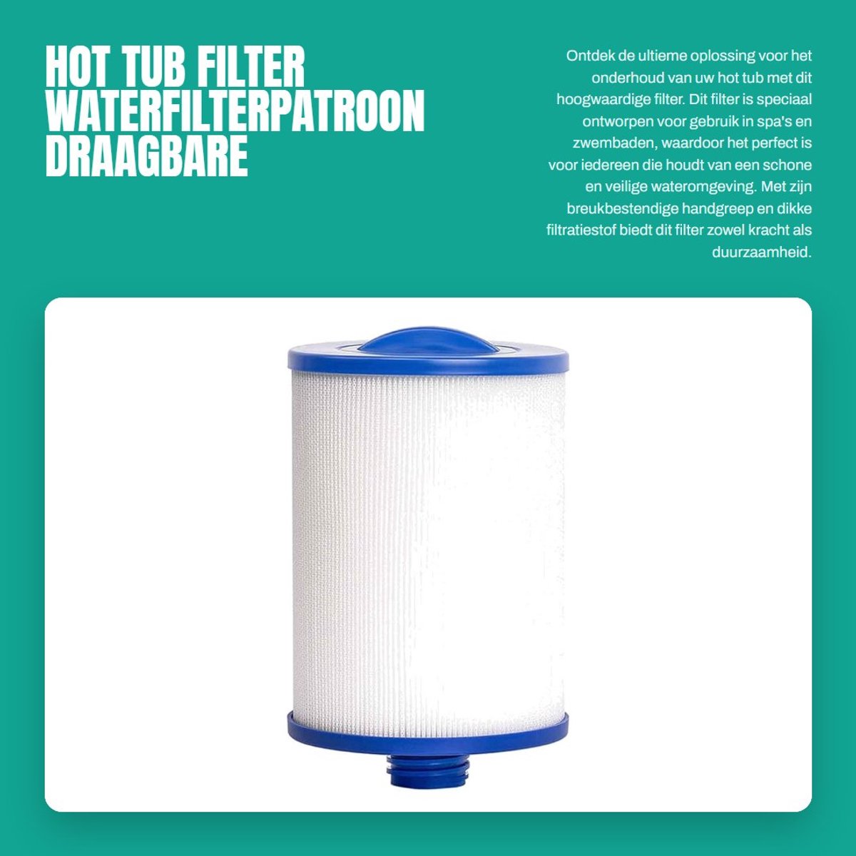 Dailygoods- Spa Filter Schokbestendig - Hottub Filter - Chloortabletten - Waterfilterpatroon - 45 sq. ft. Filtratiegebied - 7 5/8" Lengte - Hot Tub Filter