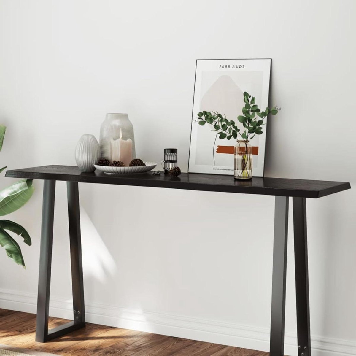 Eiken Houten Tafelblad - Bureau Blad - Tafel Vernieuwen - Massief Eikenhout - 160 x 40 x 4 cm - Donkergrijs