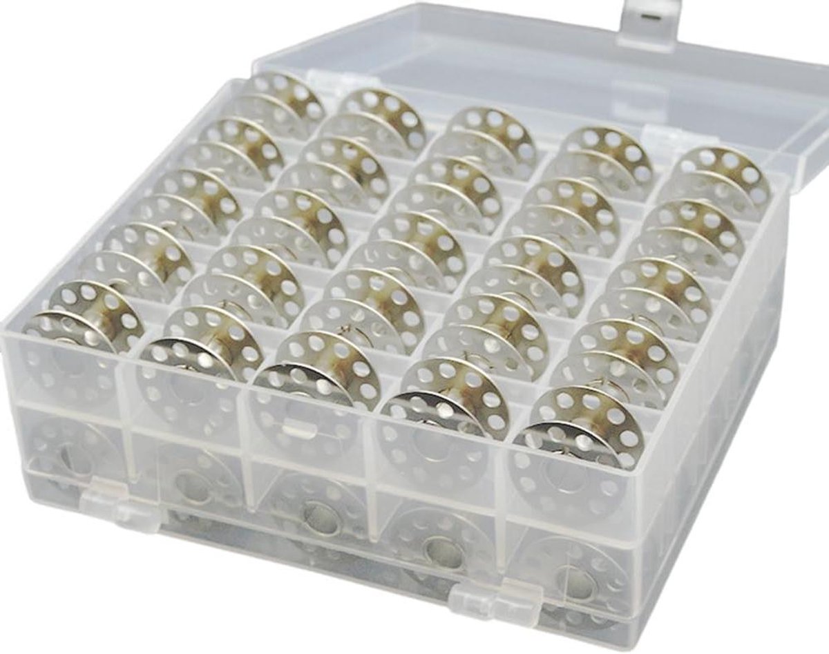 Metal Spools - Naaimachine Spoelen - Naaien Organiseren - Duurzaam Materiaal - 50 Stuks - Zilverkleurig