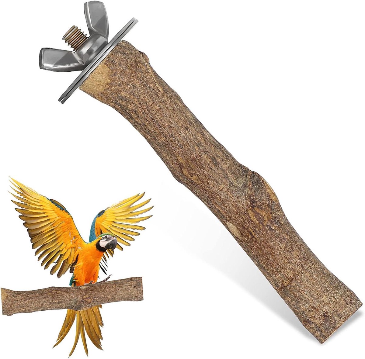 Houten Vogel Zitstok - Papegaai Stand Vogelkooi - Ontspanning Vogels - Natuurlijk Hout - 10 cm - Niet gespecificeerd