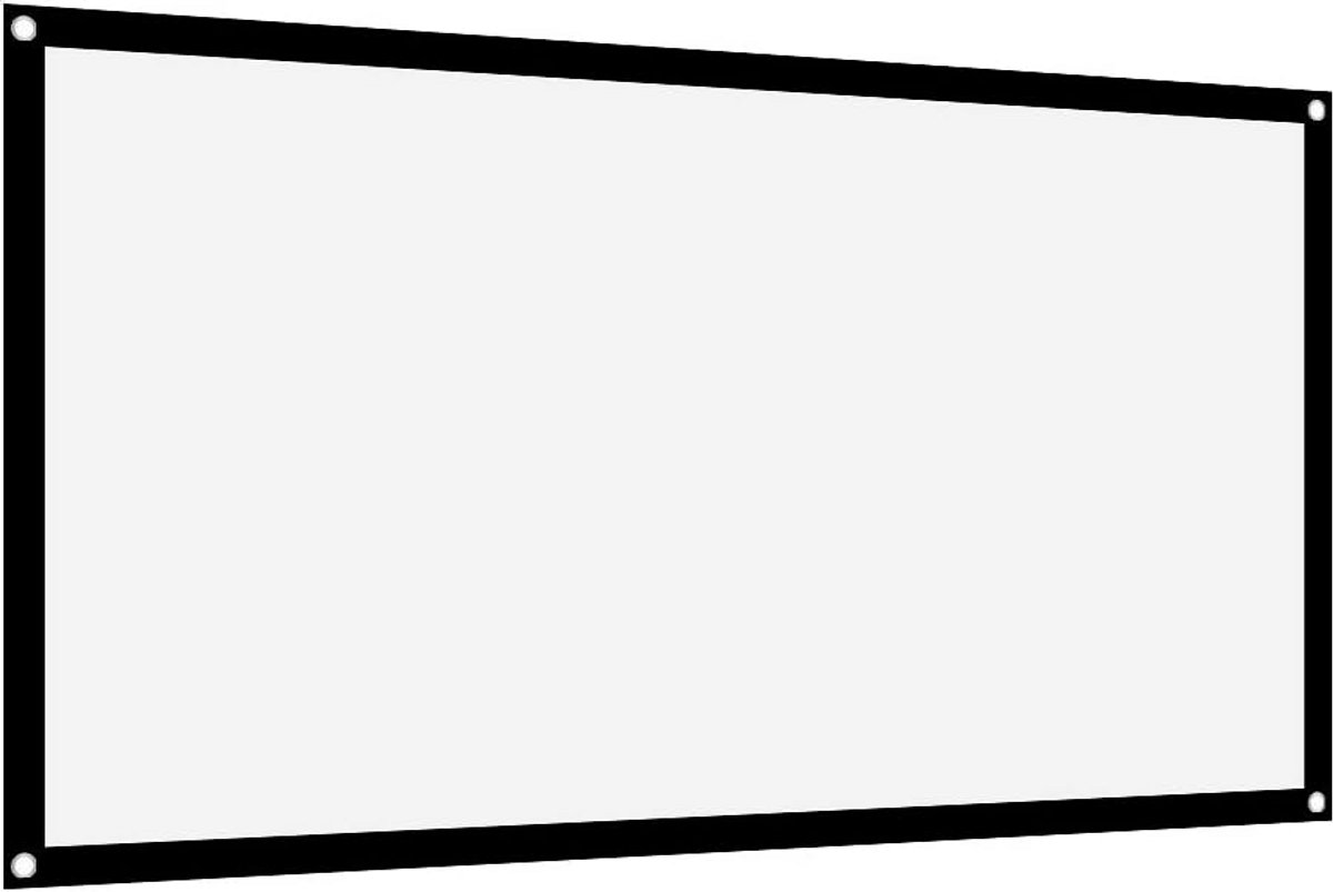 Projectiescherm 72 inch - Beamerdoek Zacht - Thuisbioscoop Creëren - Draagbaar Non Crease - 16:9 Formaat - Wit Polyester