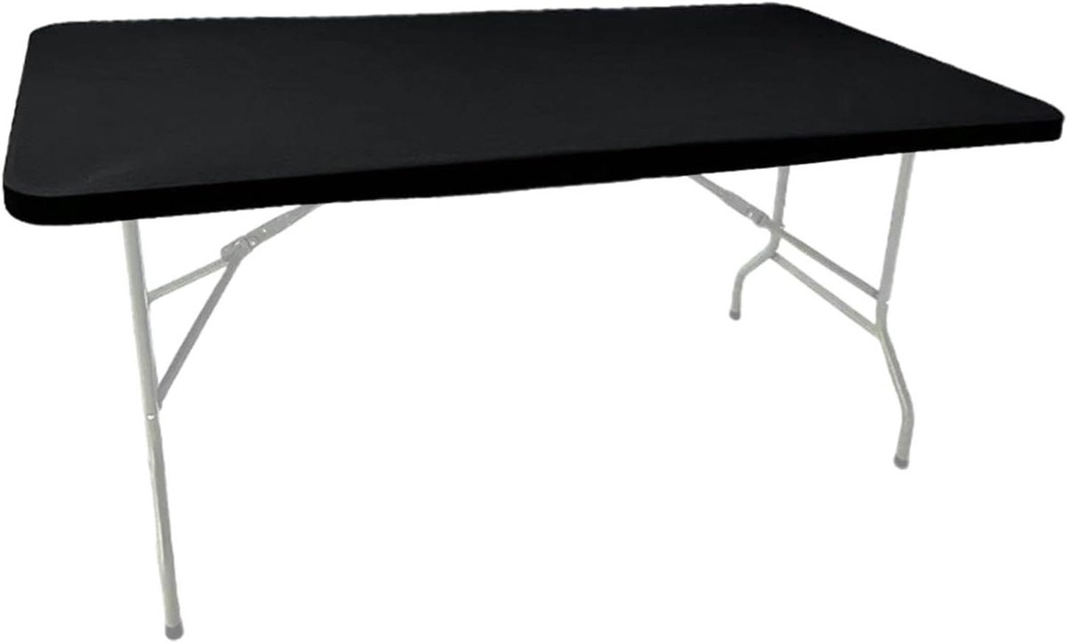 Tafelhoezen met Elastiek - Tafelkleed Beschermer - Picknick en Buiten - Waterdicht en Winddicht - 183x76 cm - Zwart