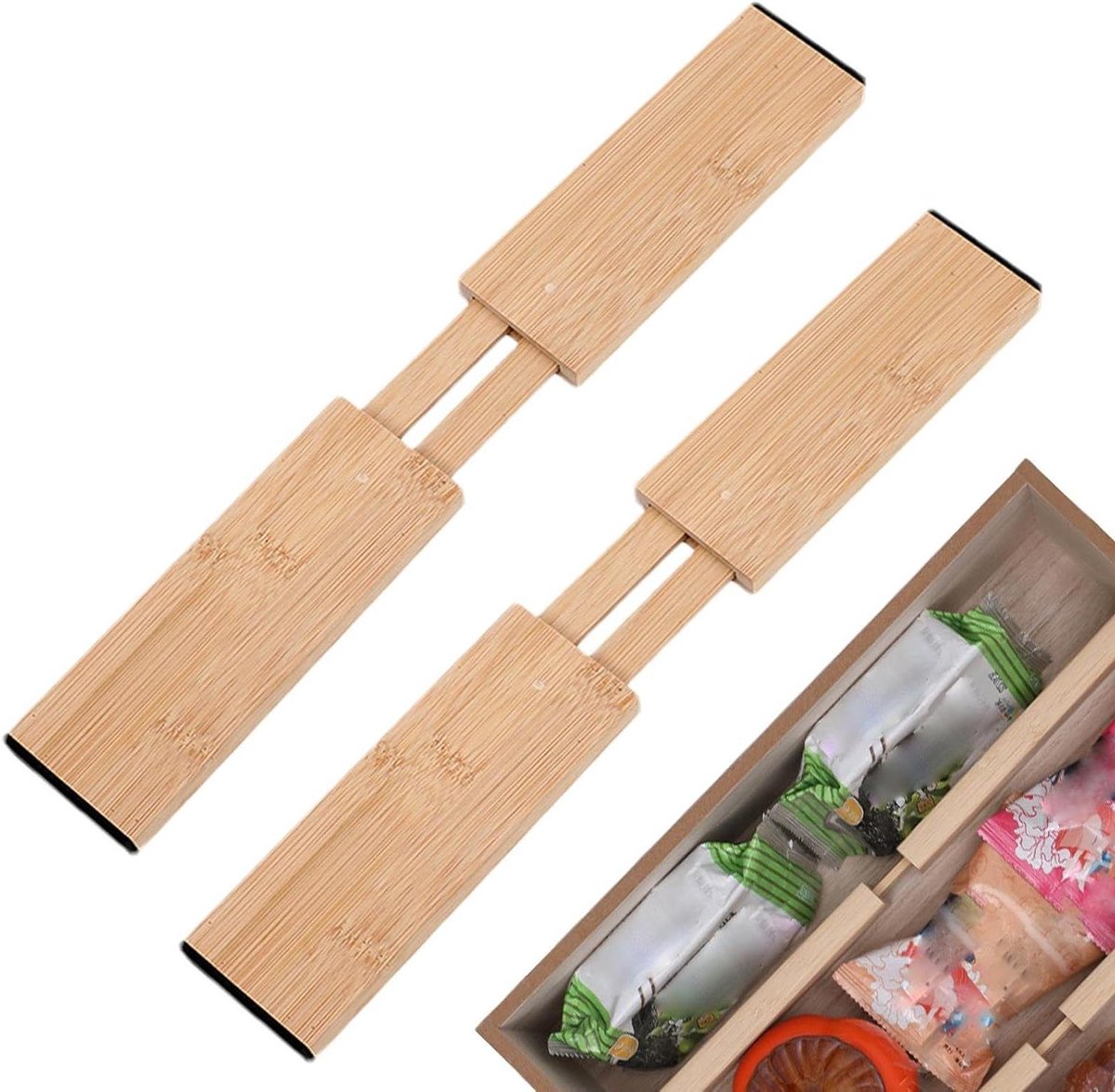 Lade Verdelers - Kast Organizer - Laden Ordenen - Uitbreidbaar Ontwerp - 30-55 cm - Houtkleur