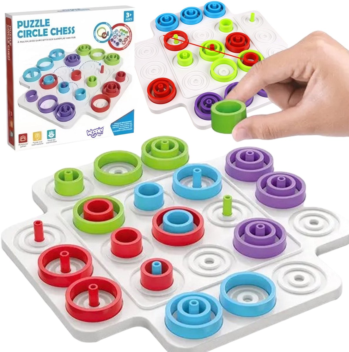 Woopie Iq Logicaspel Strategische hersentraining Boter-kaas-en-eieren 36 stuks. - UNI