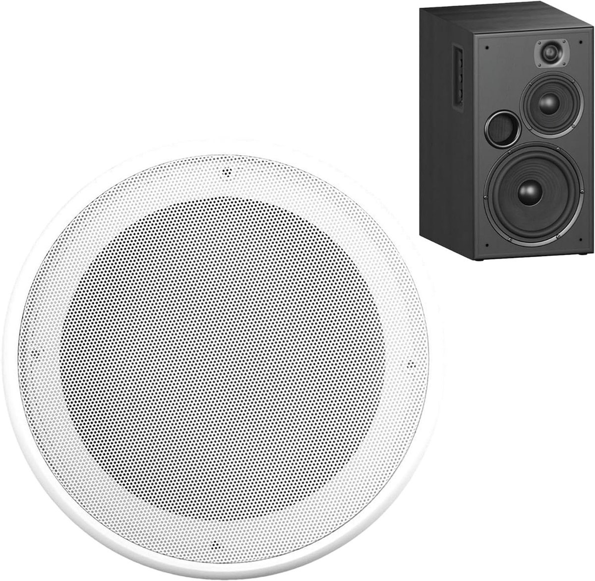 Decoratieve Luidsprekergrill - Luidsprekerrooster Afdekking - Auto Interieur Verfraaien - Stofdichte Bescherming - 8 inch - Wit
