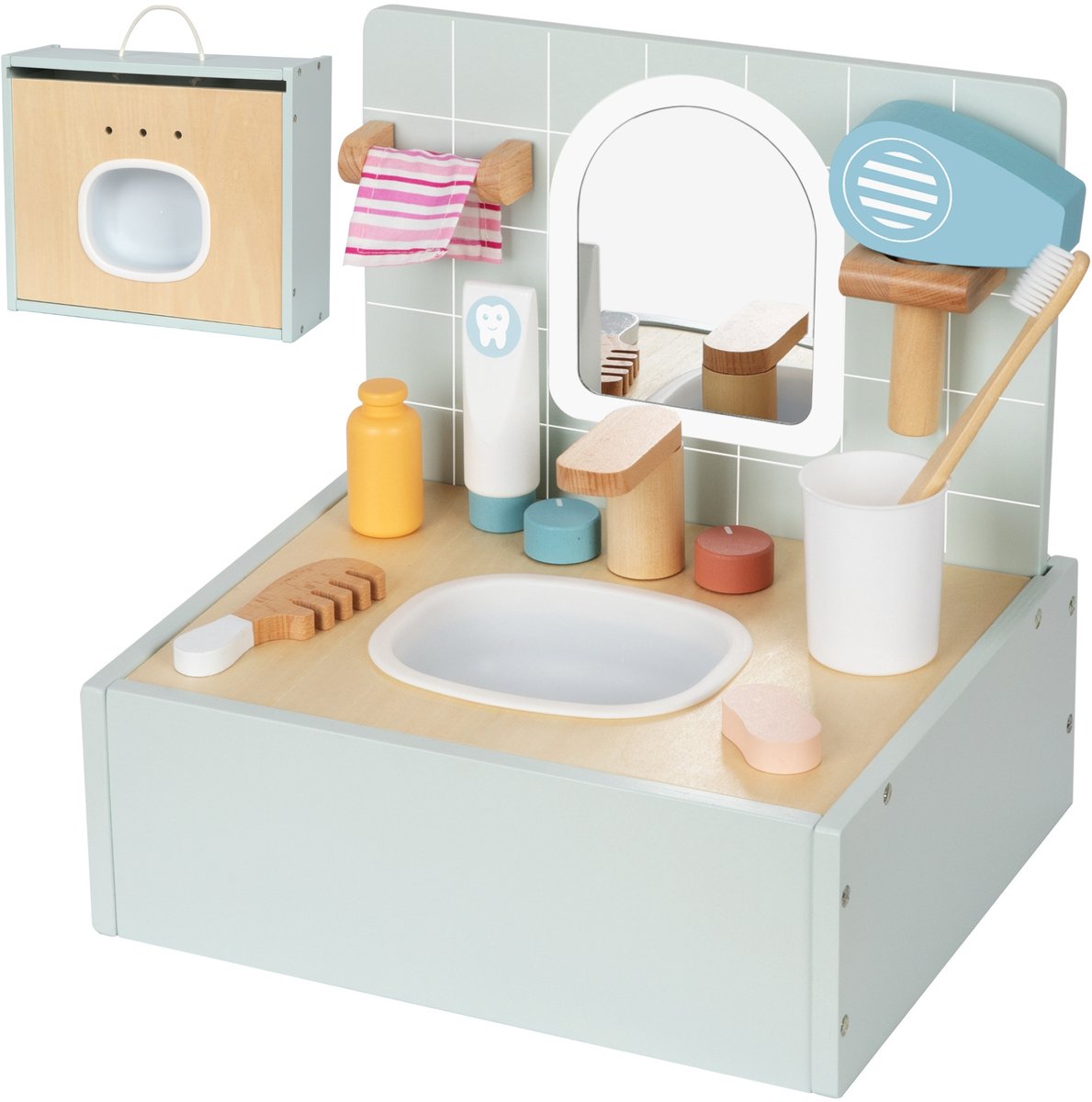 Tooky Speelgoedtoilet Badkamer Houten toiletbadkamer met accessoires