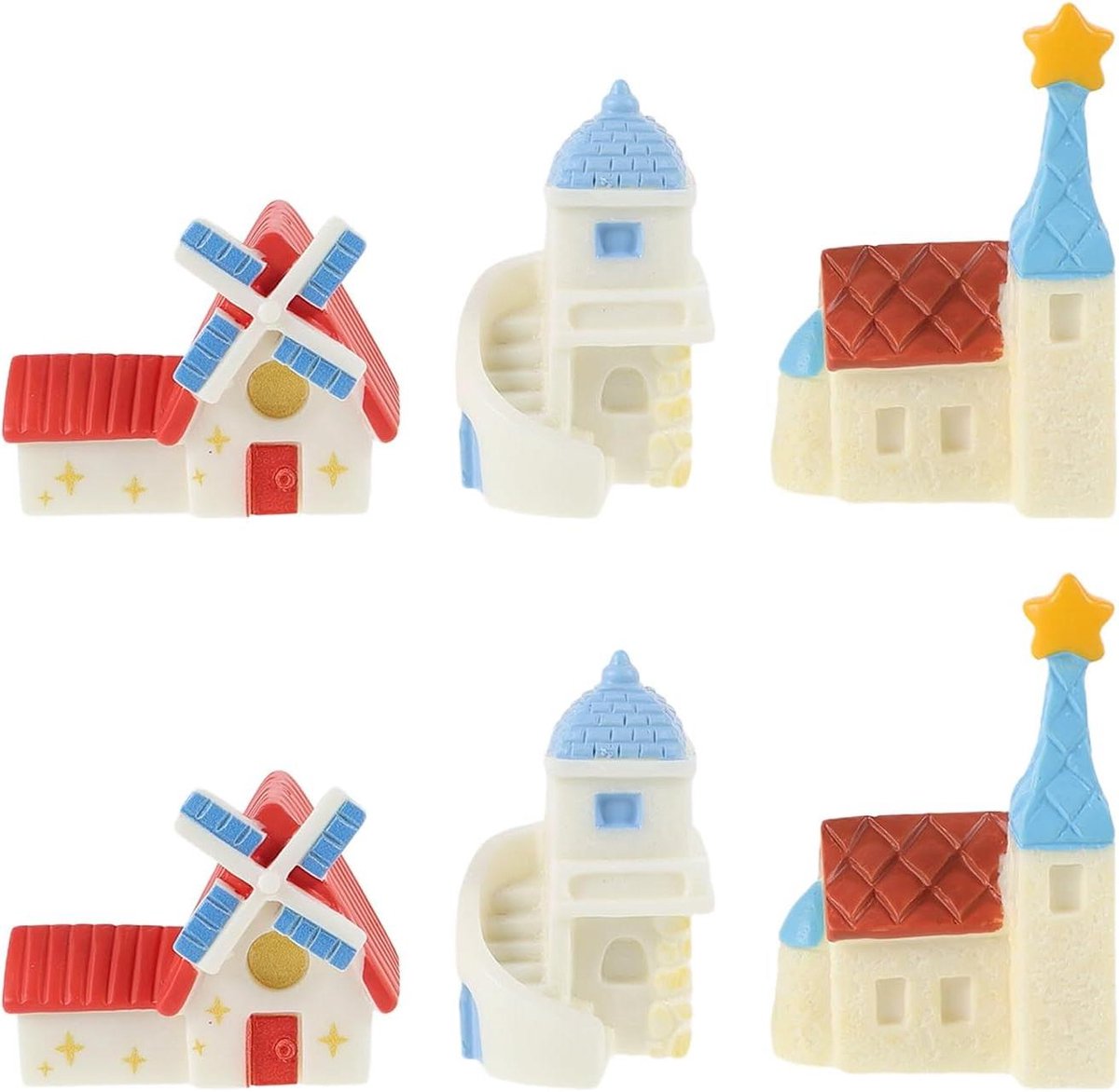 Miniatuur Huisjes - Sprookjeshuisjes Tuinaccessoires - Tuindecoratie Creëren - Zeer Gedetailleerde Miniaturen - 4 x 2.6 x 2.3 cm