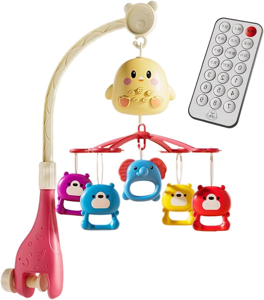 Muziekmobiel voor wieg - Wiegmobiel met muziek - Babykamer decoratie - Eenvoudige bevestiging - 295 x 245 x 105 cm