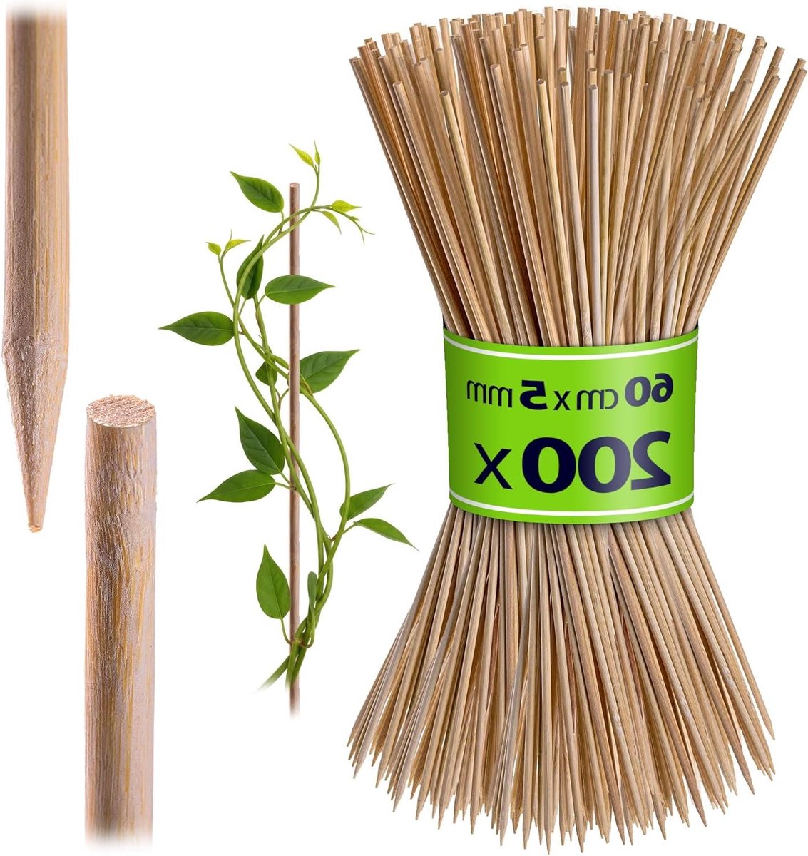 Bamboe Stokken - Plantensteunen - Planten Ondersteunen - Duurzaam Bamboe Materiaal - 60 cm 200 Stuks - Natuurlijk