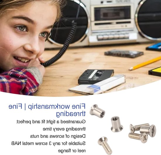 24-delige Universele NAB Hub Schroefset voor 10.5 X 1/4 NAB Hub, Geschikt voor Reel-to-Reel Tape Recorders met 8 Rollen van Merkloos — afbeelding 5