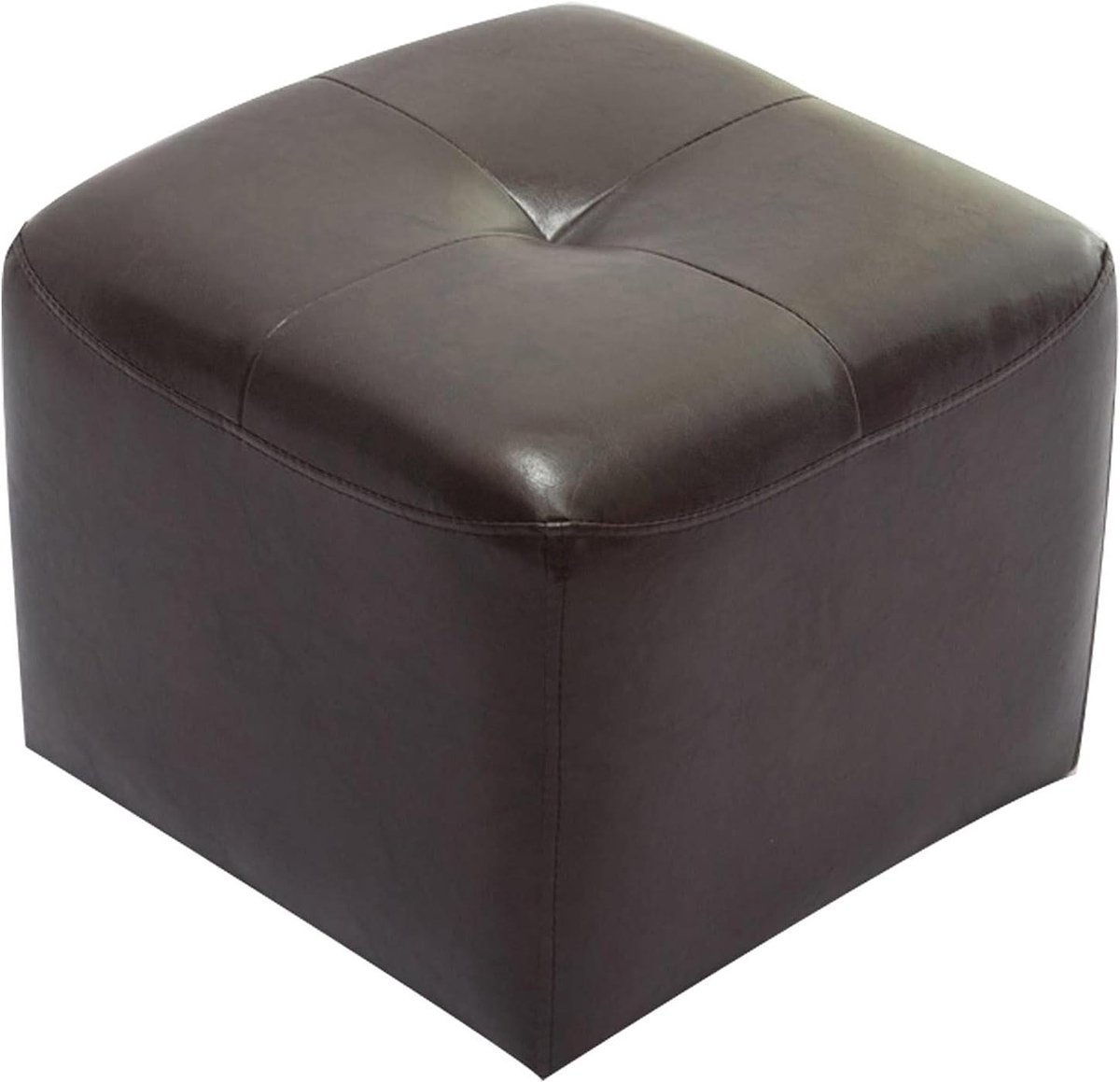 Voetenbankje Vierkant - Poef Ottomaan - Voeten Rusten - Waterdicht PU-leer - 42x42x34 cm - Wit