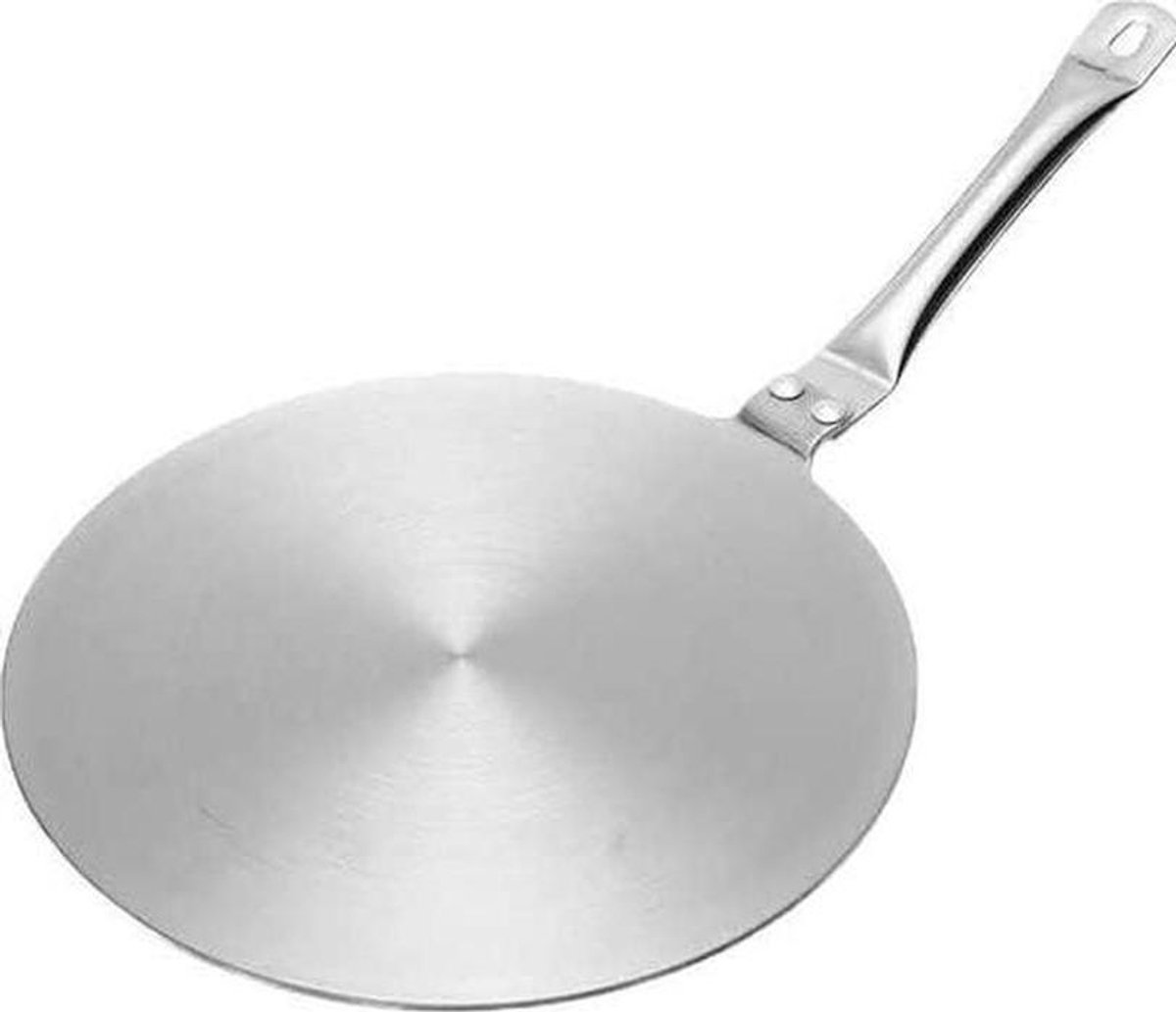 Inductie Adapterplaat - Kookplaat Beschermer - Pannen Gebruiken - Koel Handvat - 20 cm - Zilver