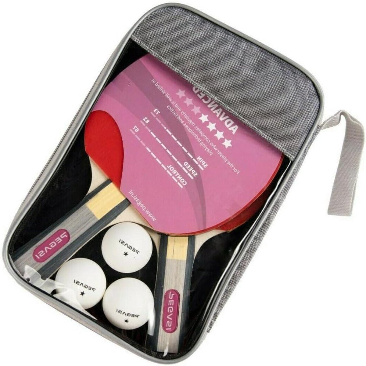 Tafeltennisbat Set - Pingpong Bats - Verbeter Techniek - 1.9mm Spons - 2 Bats 3 Ballen - Rood Zwart