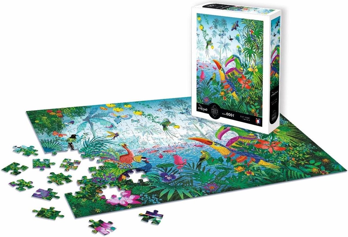 Legpuzzel Tropische Tuin - Puzzel 1000 stukjes - Ontspannen Tijdverdrijf - Illustratie Peggy Nille - 1000 stukjes - Veelkleurig